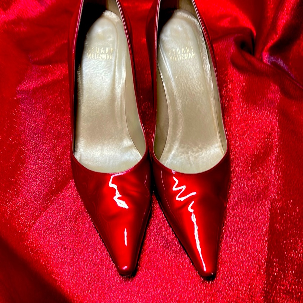 Stuart Weizmann Patent Leather Red Heals - image 1